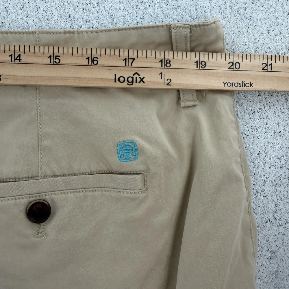 Tori Richard Shorts Mens 38 Khaki Chino Flat Front Stretch Tencel Lyocell Casual